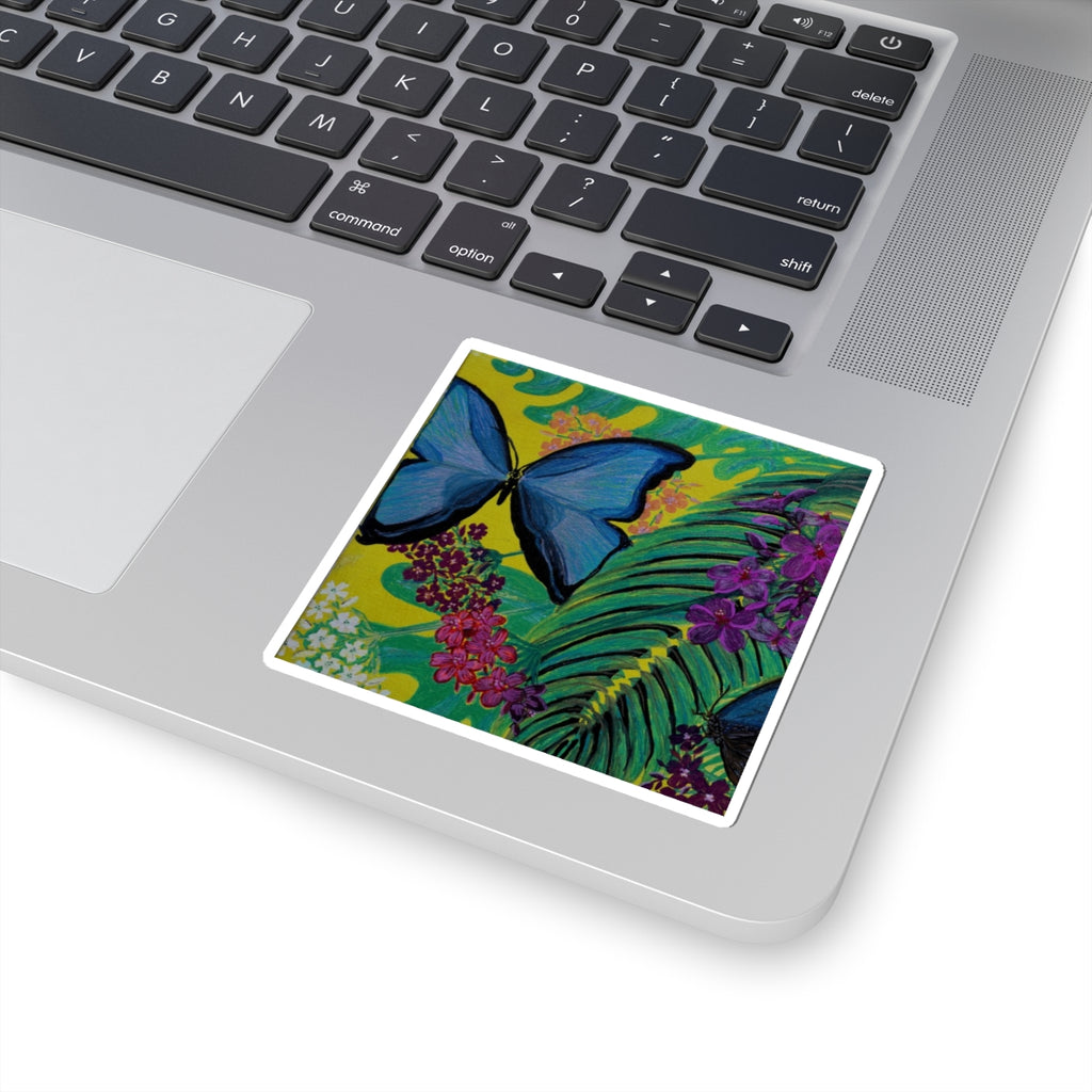 Tropical Butterfly and Fauna Sticker