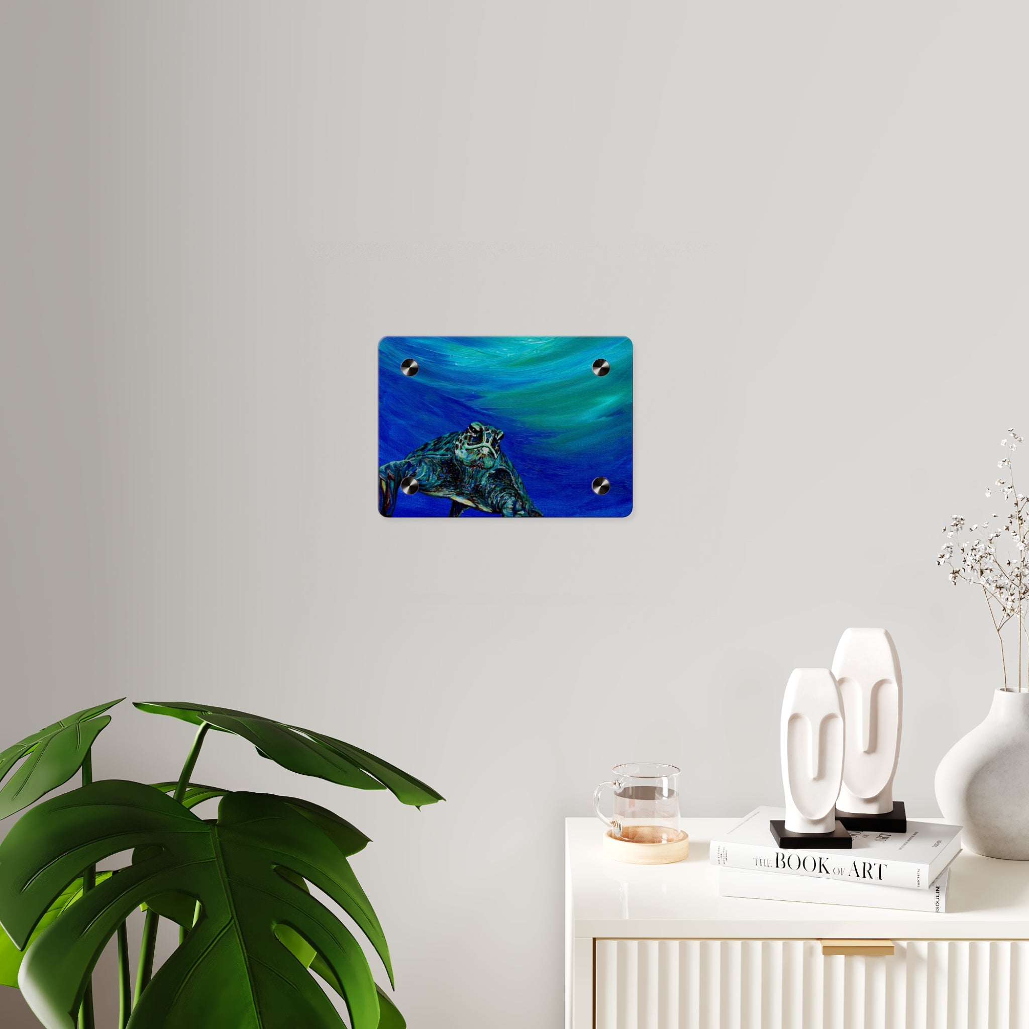 Ocean-Inspired Acrylic Wall Art Panels - Turtle Design