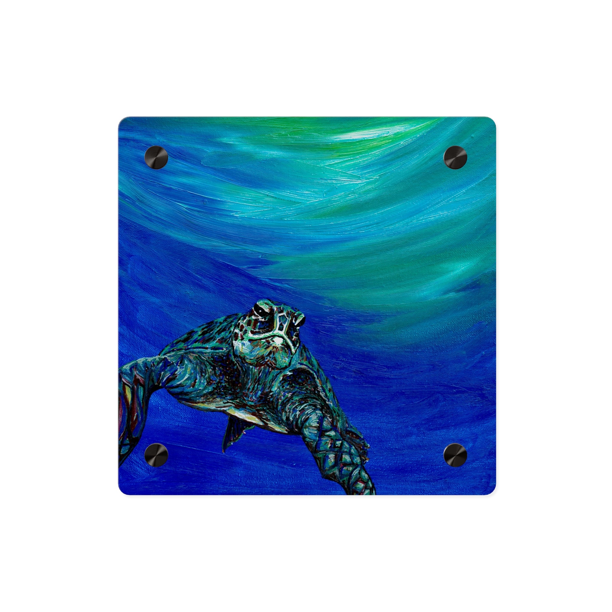 Ocean-Inspired Acrylic Wall Art Panels - Turtle Design
