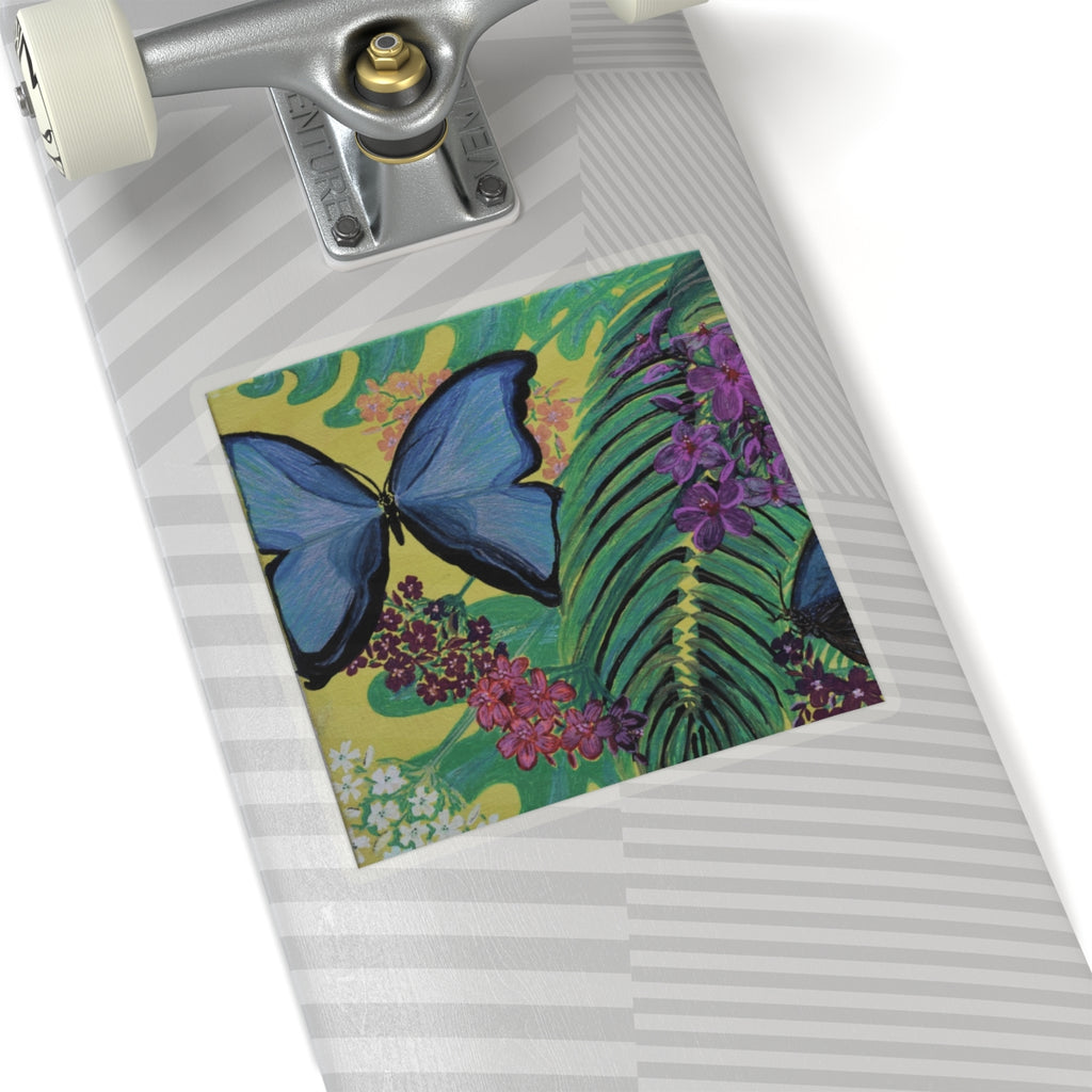 Tropical Butterfly and Fauna Sticker
