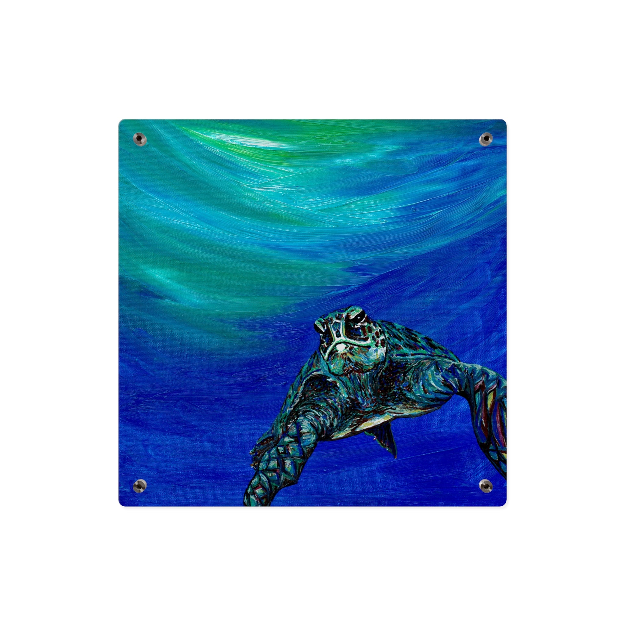 Ocean-Inspired Acrylic Wall Art Panels - Turtle Design
