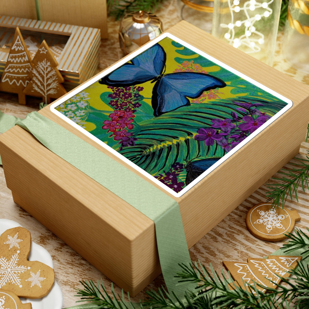 Tropical Butterfly and Fauna Sticker