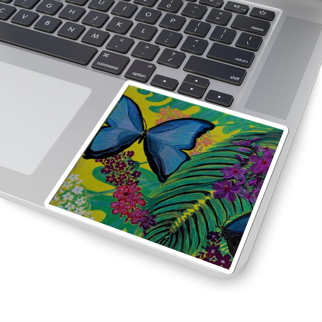 Tropical Butterfly and Fauna Sticker
