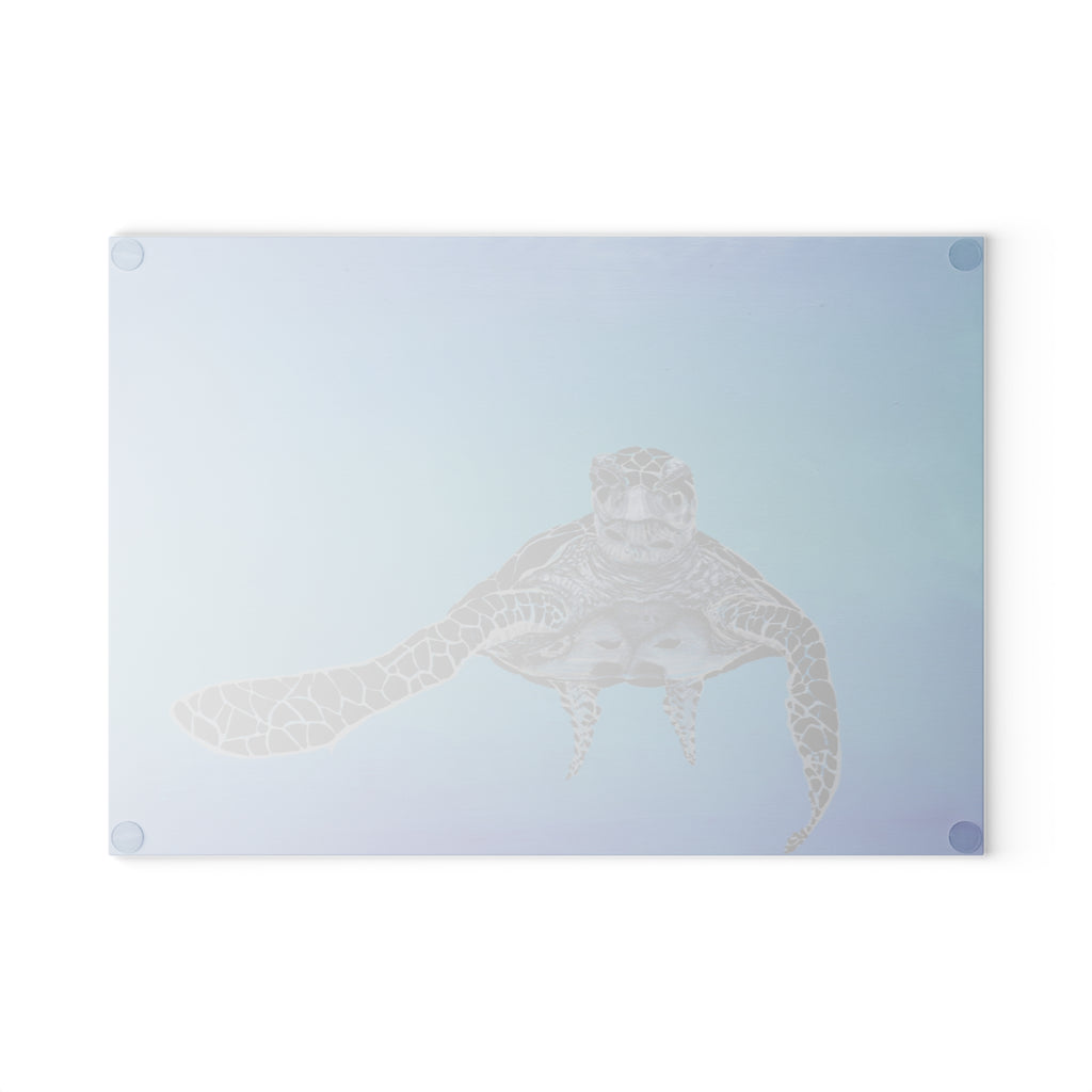 Sea Turtle Glass Cutting Board - Ocean Inspired Kitchen Decor