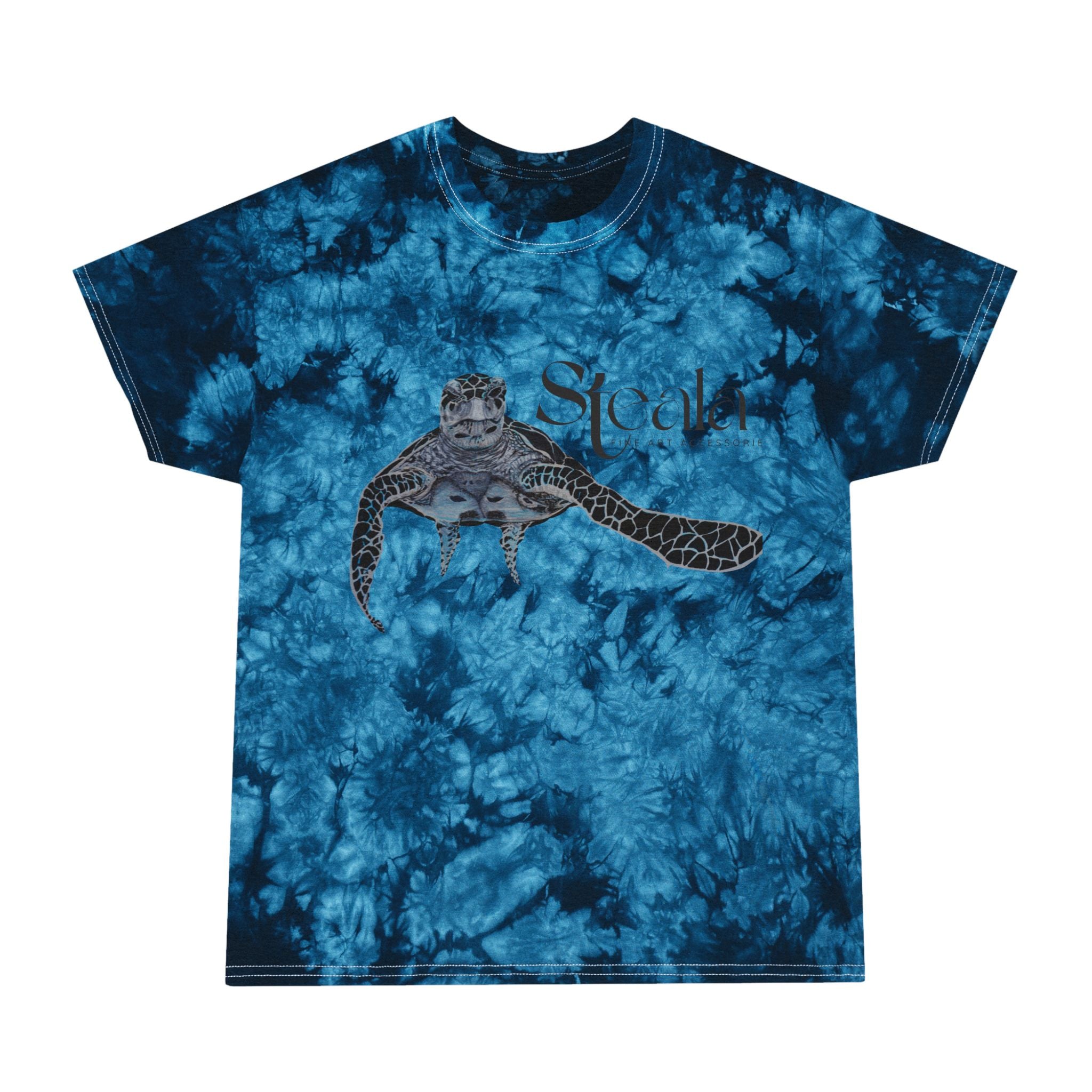 Ocean-Inspired Tie-Dye Tee with Sea Turtle Design