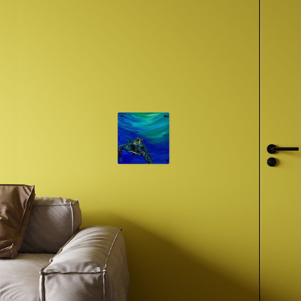 Ocean-Inspired Acrylic Wall Art Panels - Turtle Design