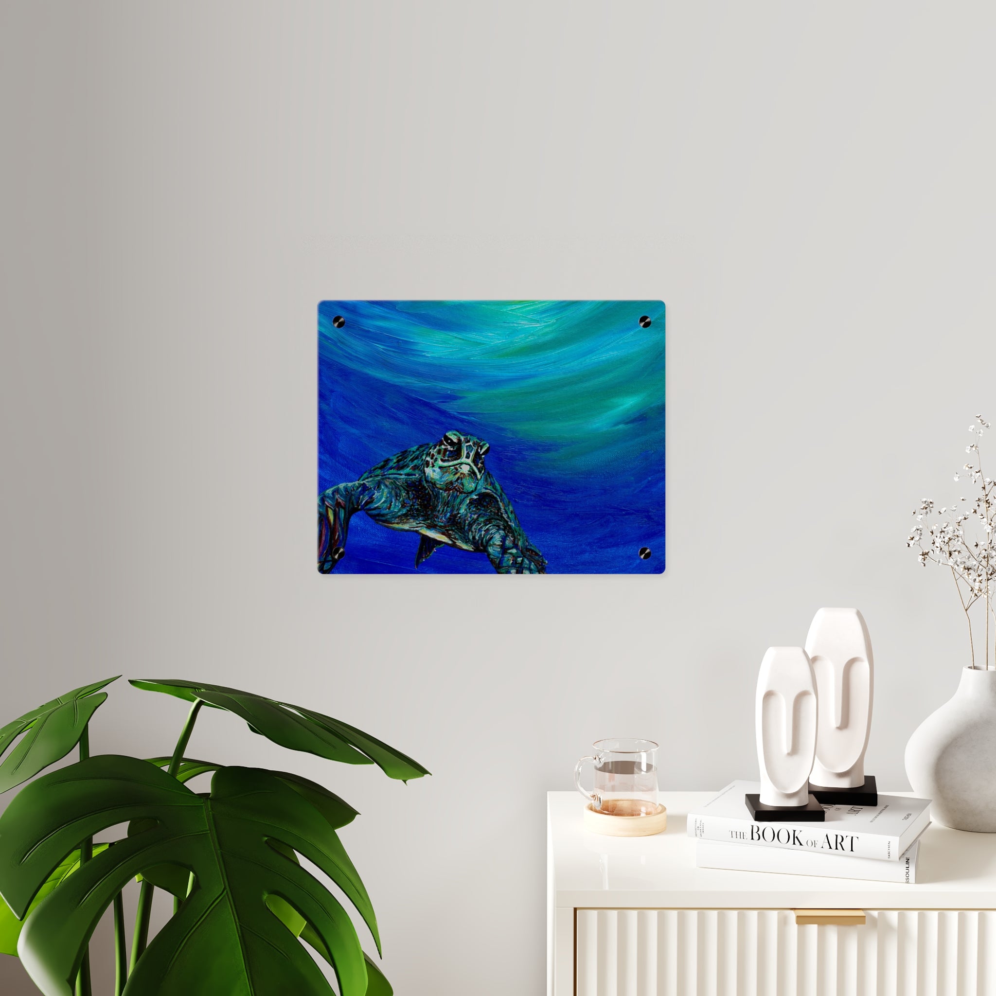 Ocean-Inspired Acrylic Wall Art Panels - Turtle Design
