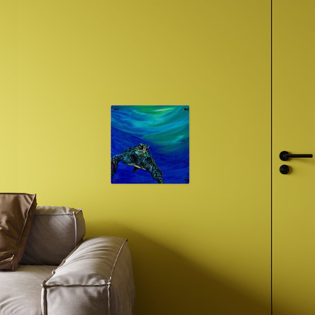 Ocean-Inspired Acrylic Wall Art Panels - Turtle Design