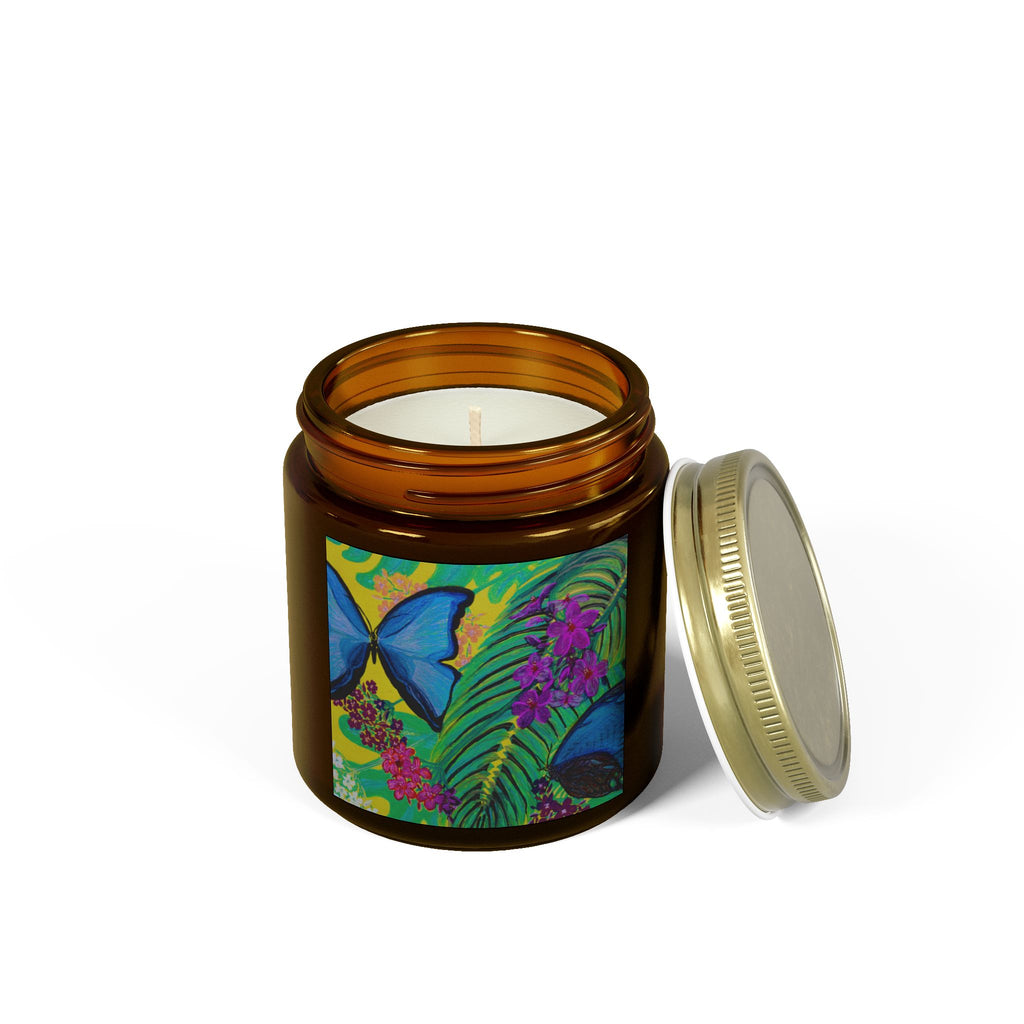 Tropical Butterfly Scented Candle - Coconut Apricot Wax (4oz & 9oz)