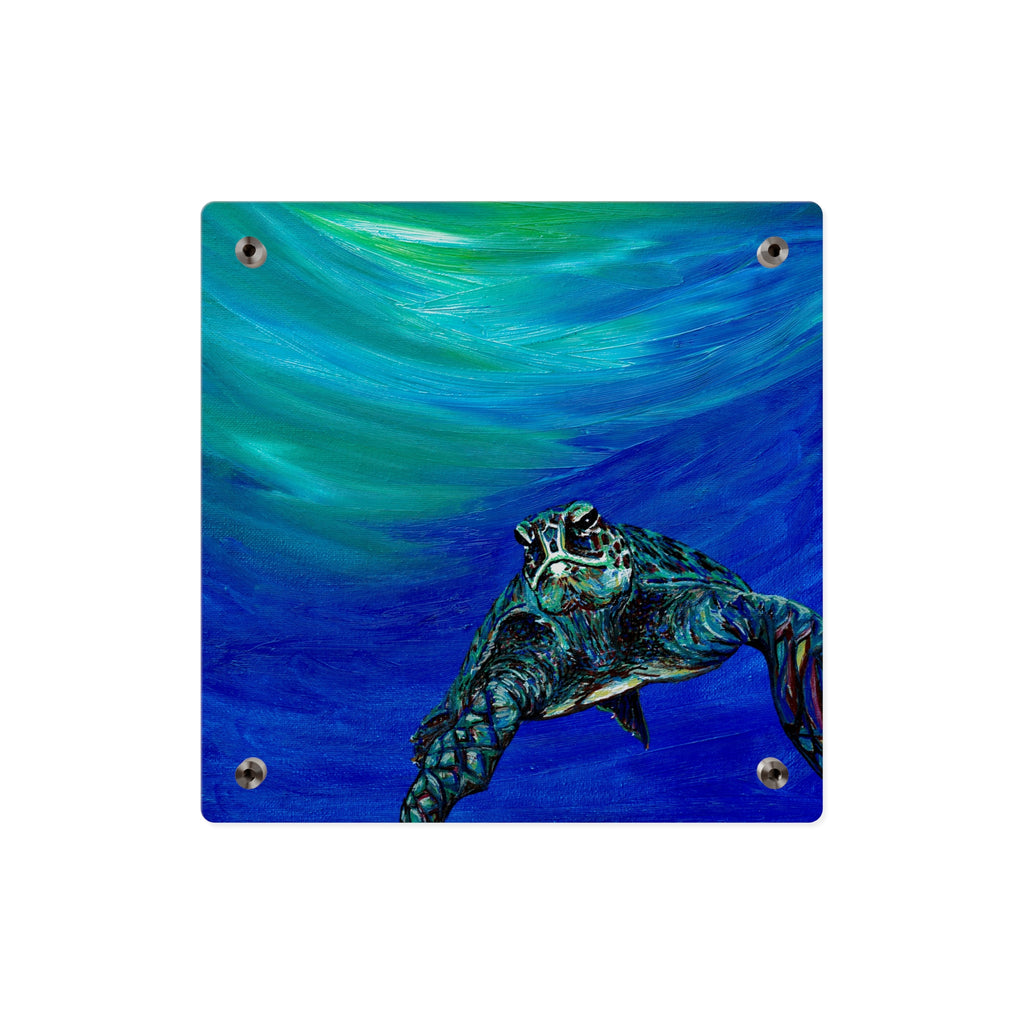 Ocean-Inspired Acrylic Wall Art Panels - Turtle Design