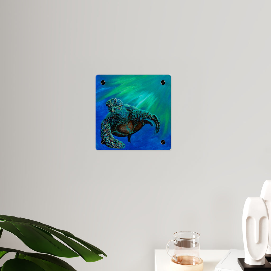 Sea Turtle Acrylic Wall Art Panel — Ocean Wildlife Decor
