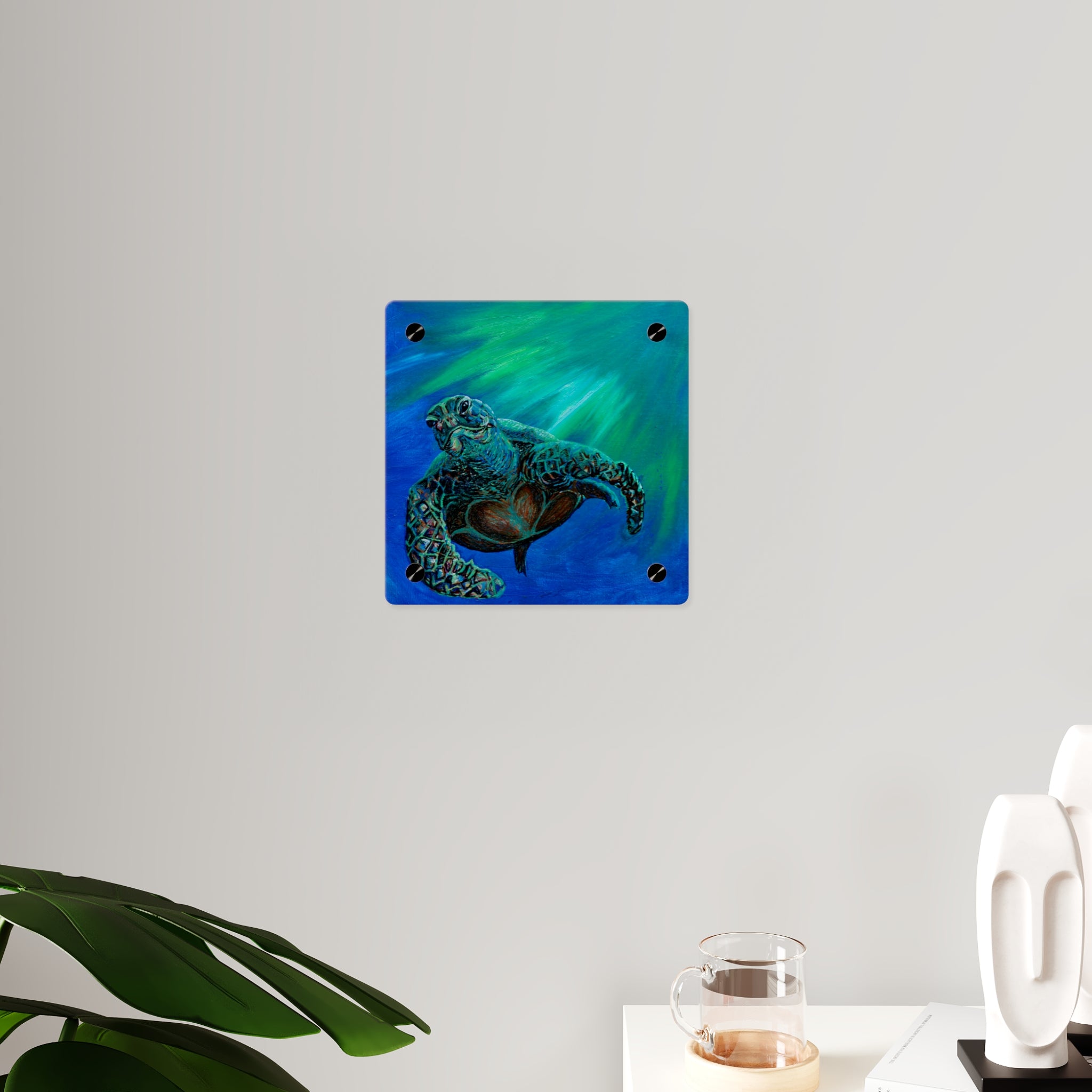 Sea Turtle Acrylic Wall Art Panel — Ocean Wildlife Decor