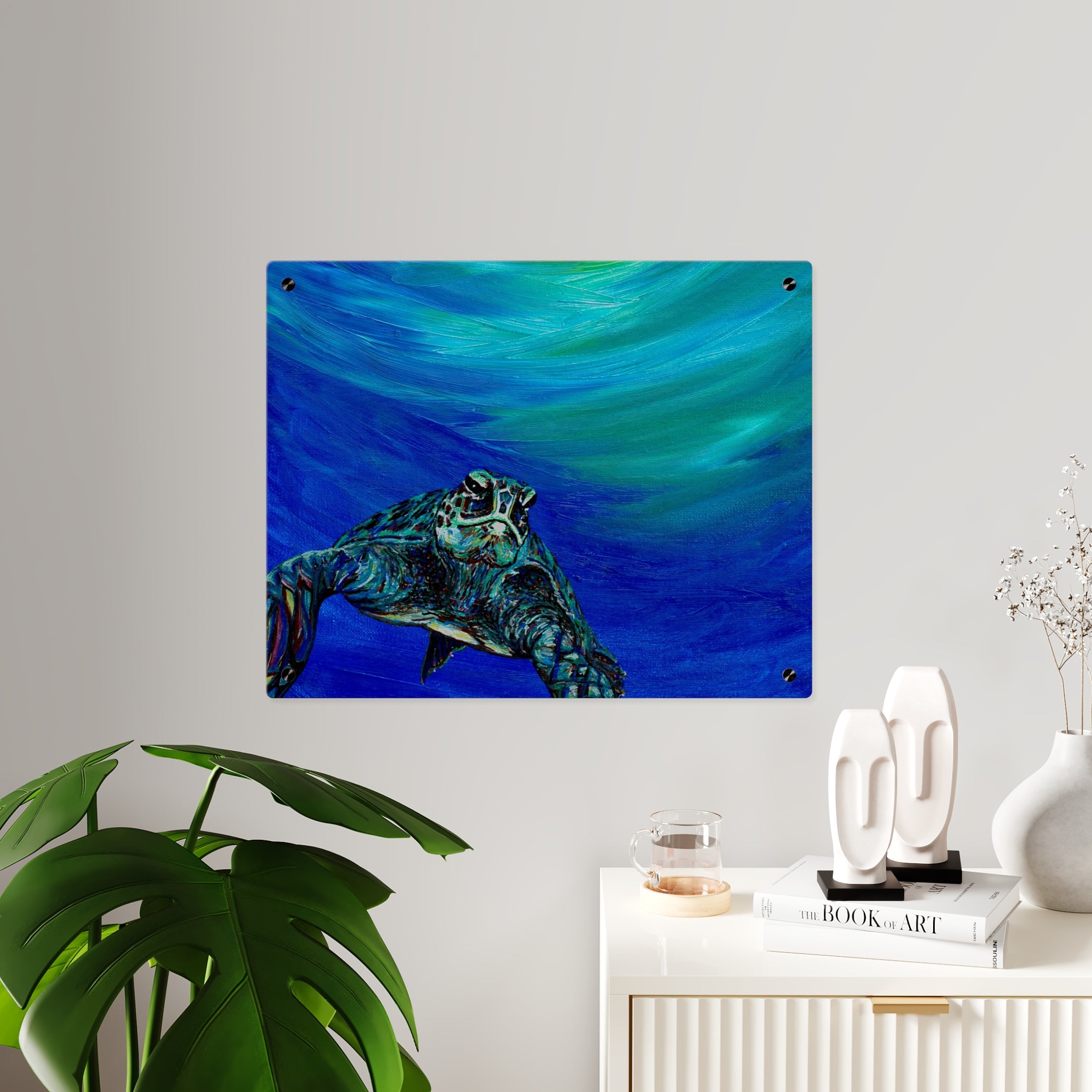 Ocean-Inspired Acrylic Wall Art Panels - Turtle Design