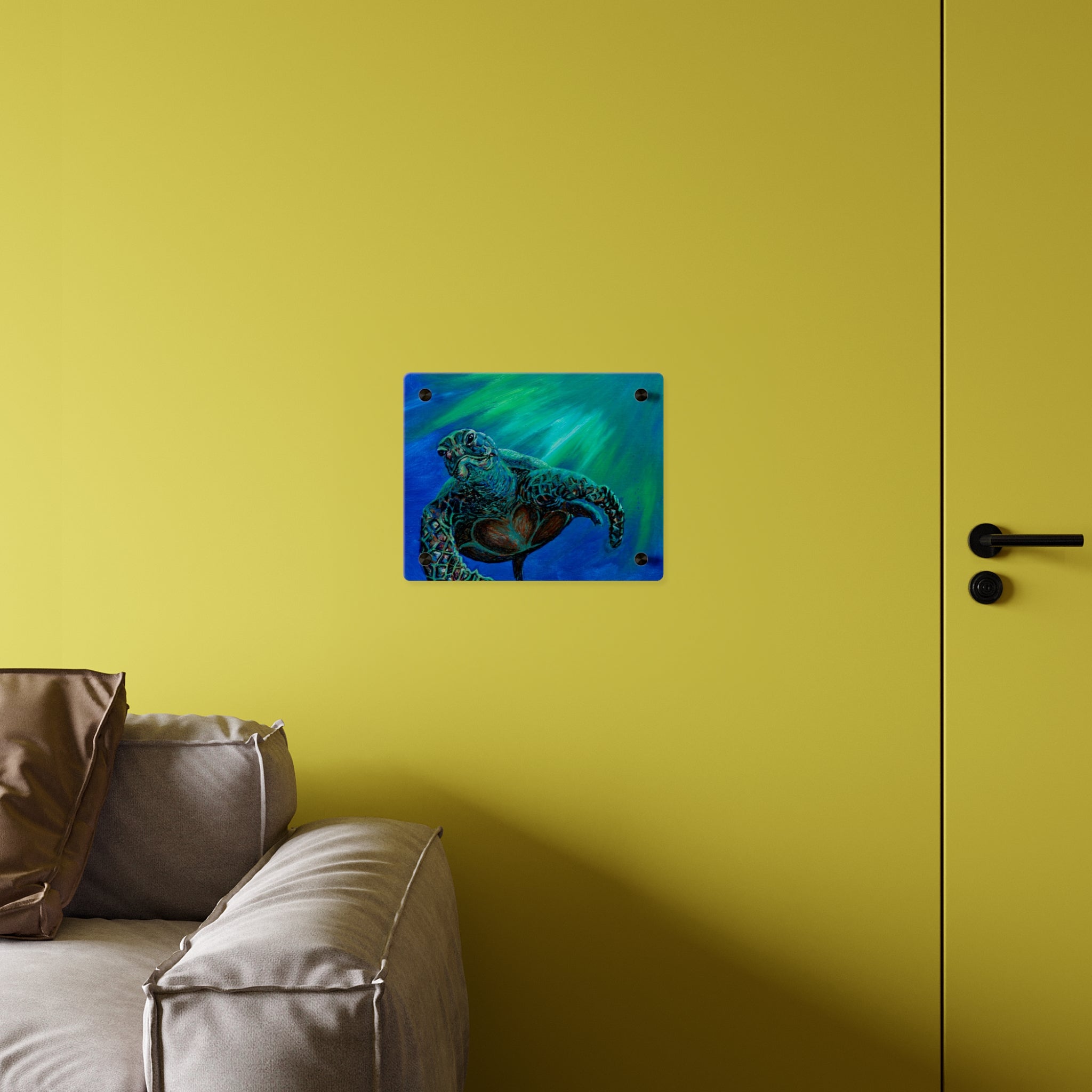 Turtle 3 Aquatic Turtle Acrylic Wall Art Panels - Ocean-Inspired Decor