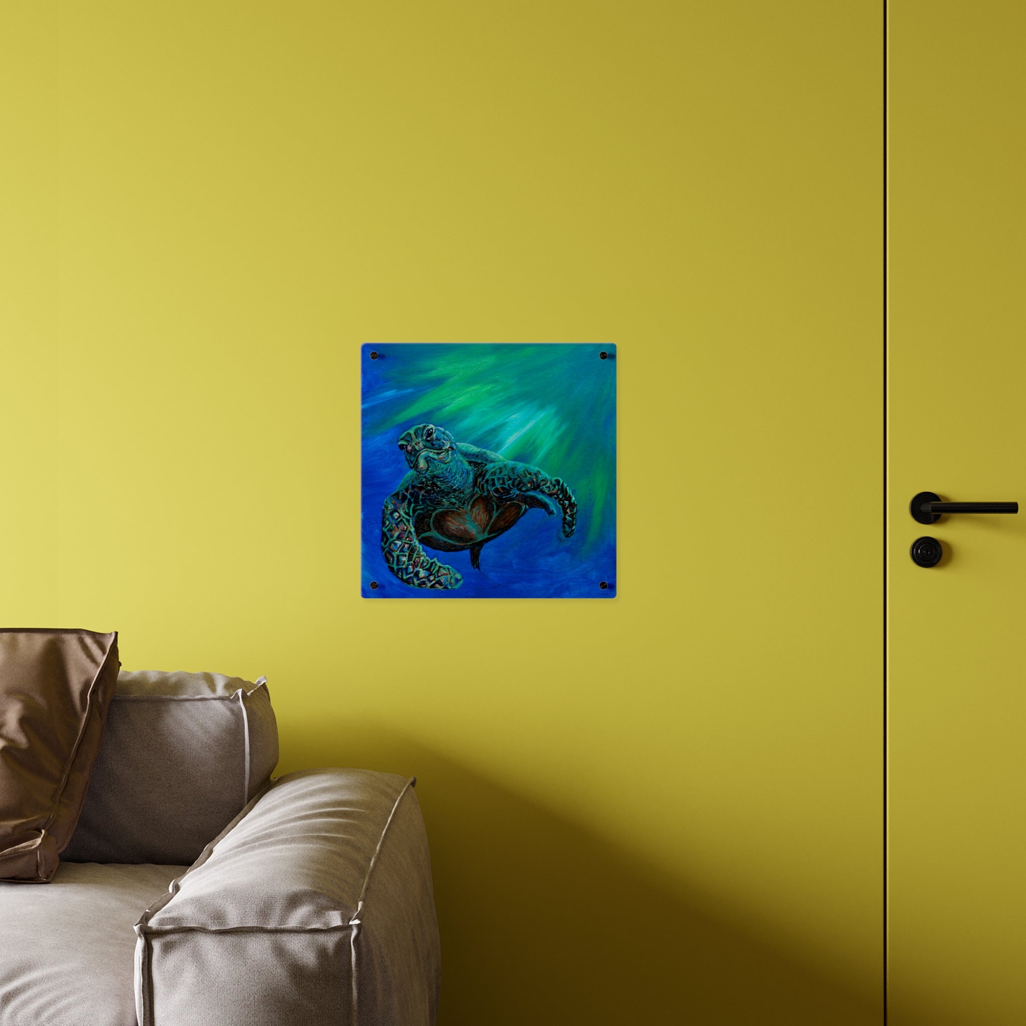 Sea Turtle Acrylic Wall Art Panel — Ocean Wildlife Decor