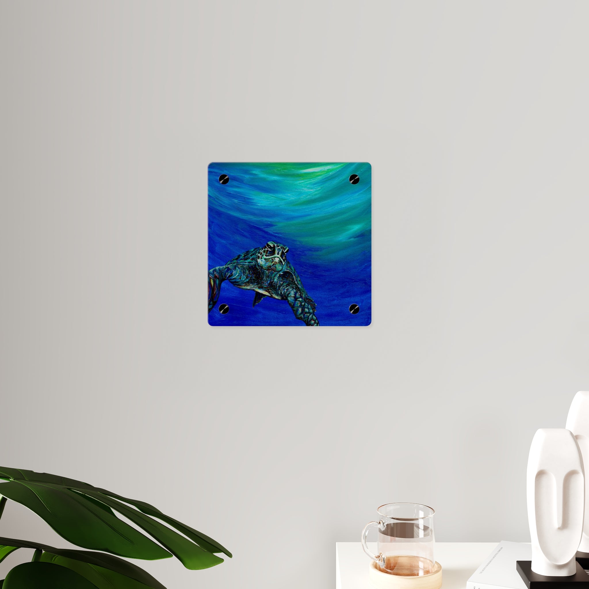 Ocean-Inspired Acrylic Wall Art Panels - Turtle Design