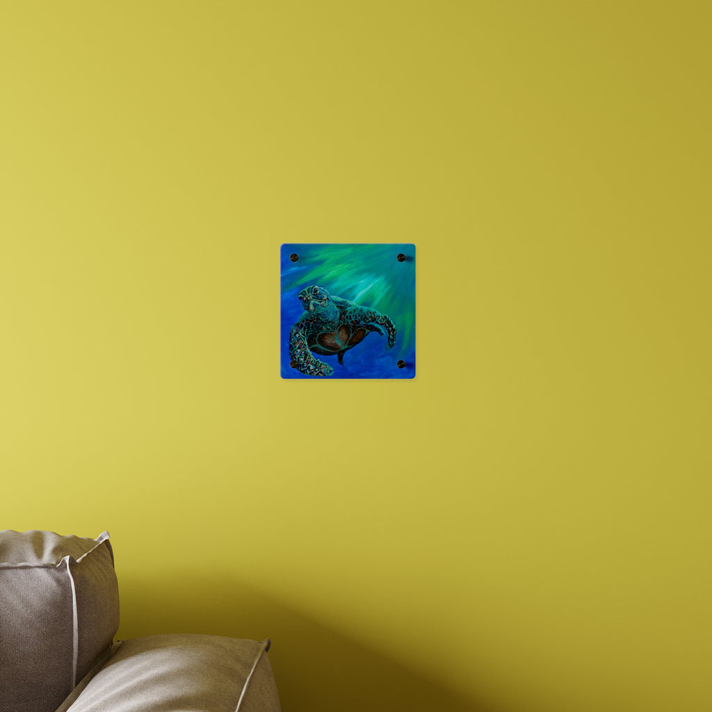 Sea Turtle Acrylic Wall Art Panel — Ocean Wildlife Decor