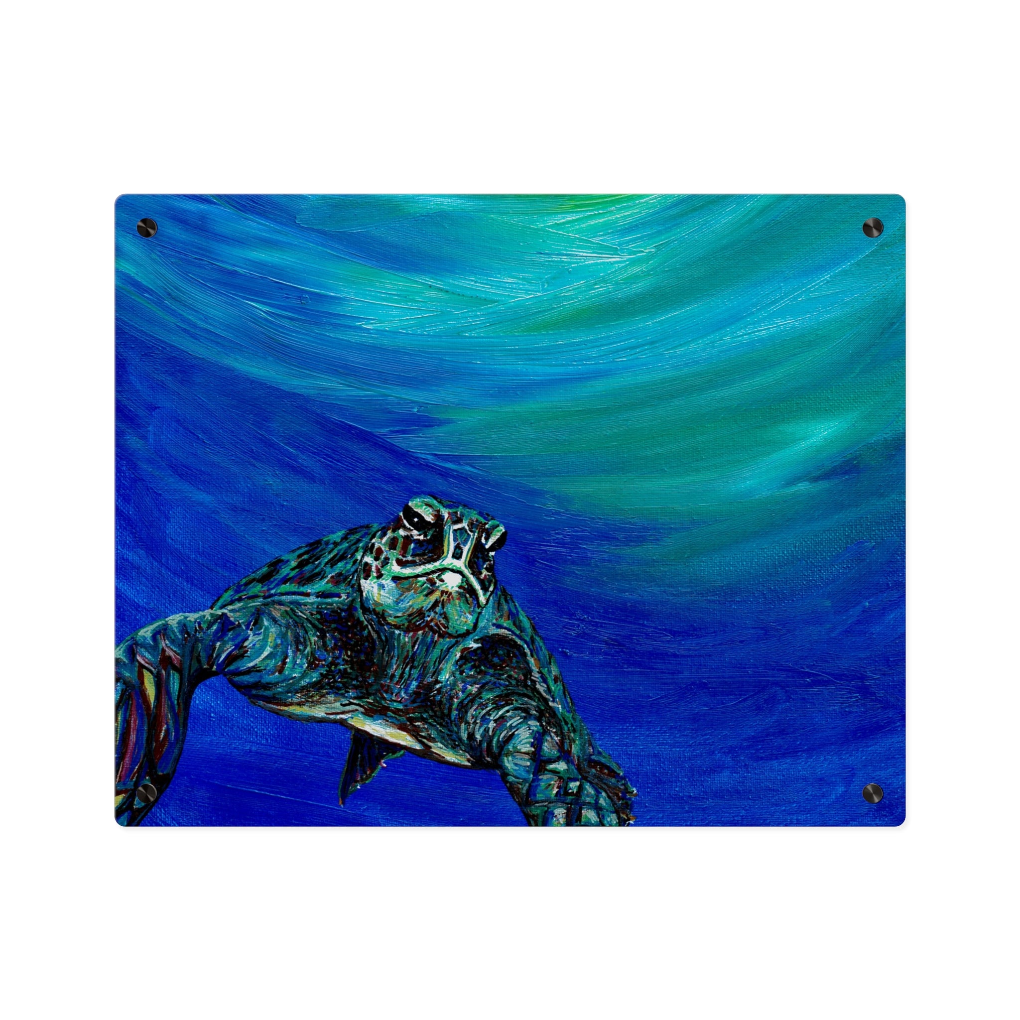 Ocean-Inspired Acrylic Wall Art Panels - Turtle Design