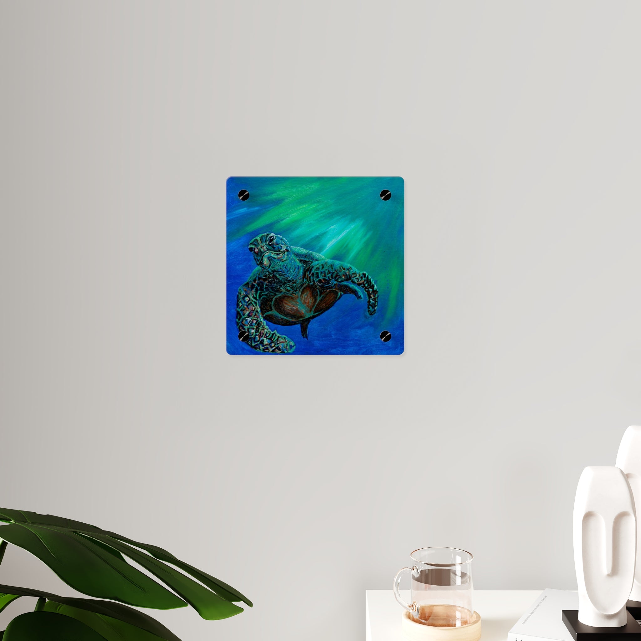 Turtle 3 Aquatic Turtle Acrylic Wall Art Panels - Ocean-Inspired Decor