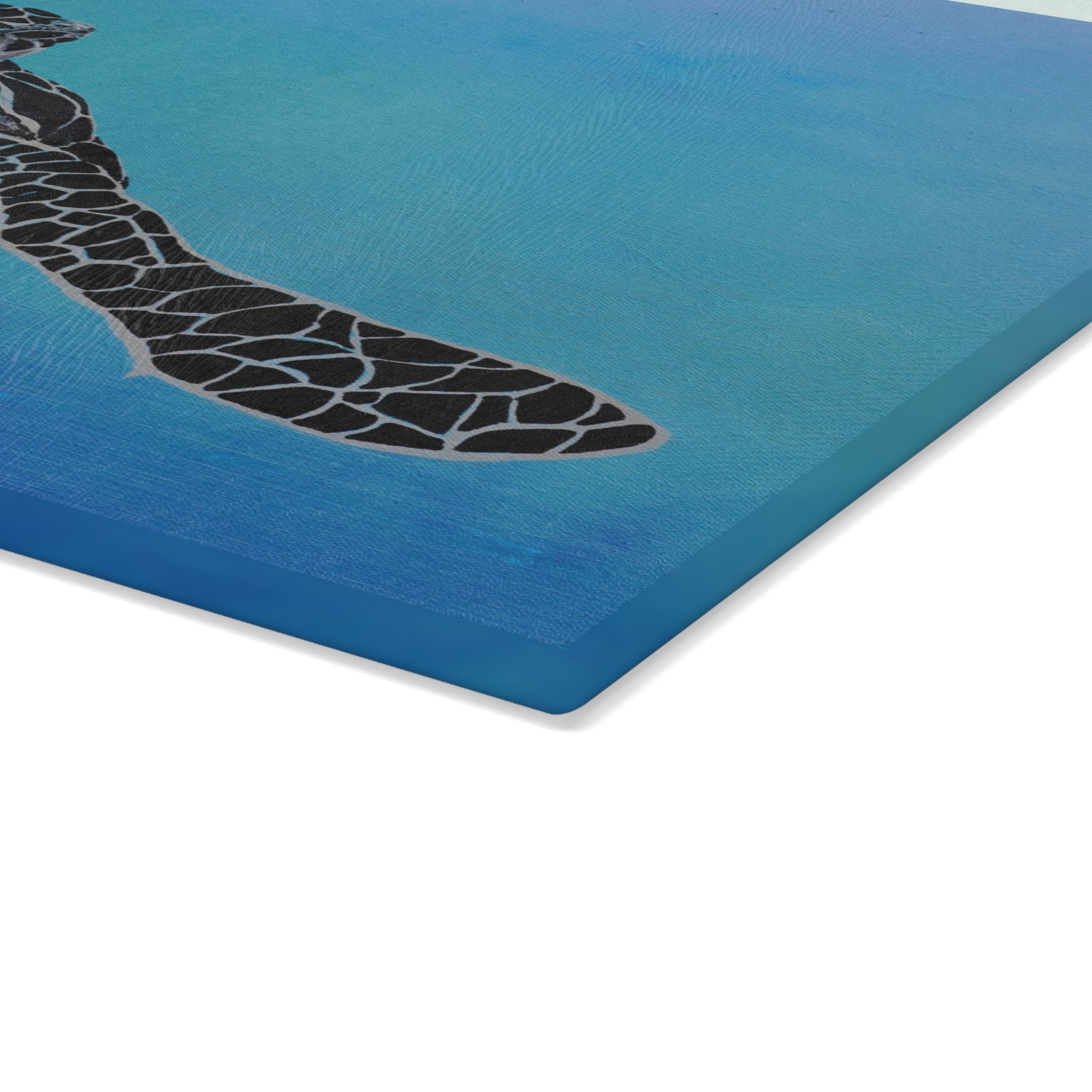 Sea Turtle Glass Cutting Board - Ocean Inspired Kitchen Decor