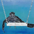 Personalized Horizontal Bar Necklace with Engraving - Meaningful Gift for Ocean Lovers