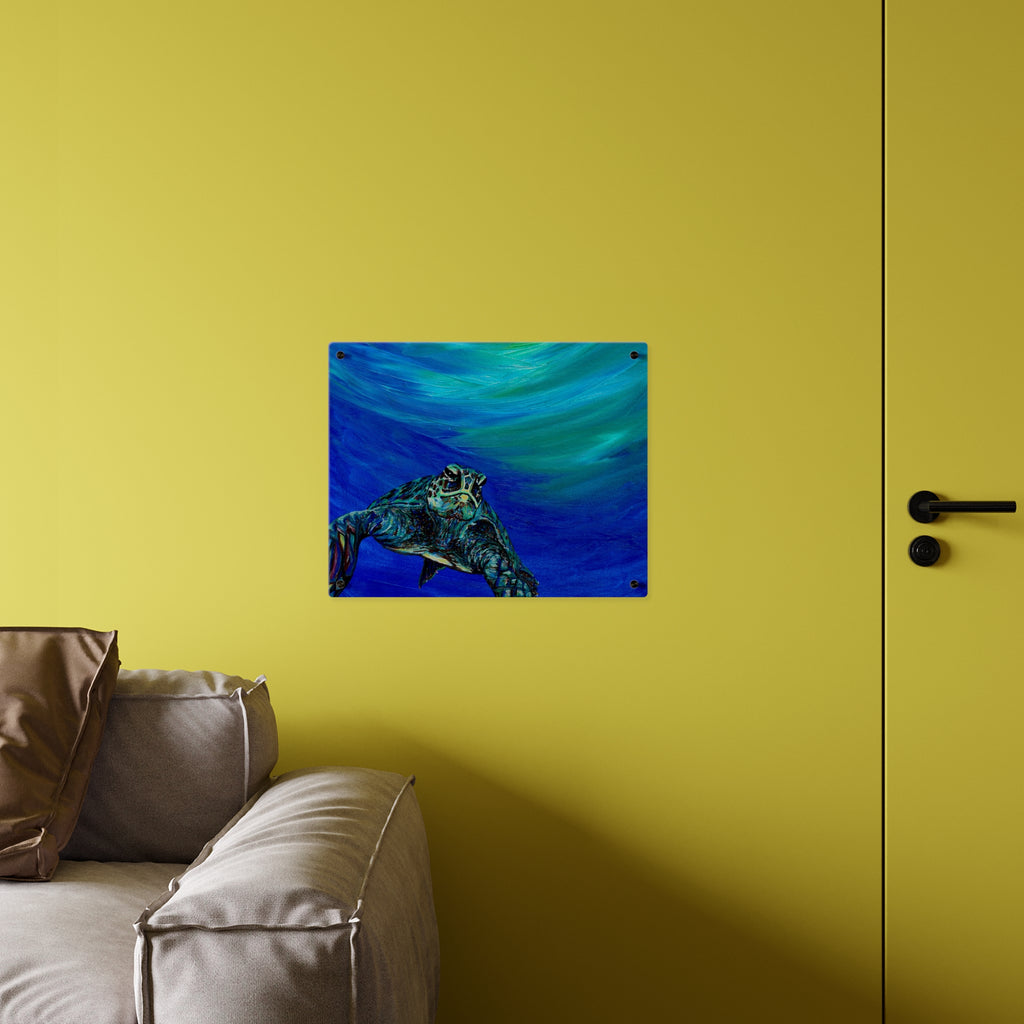 Ocean-Inspired Acrylic Wall Art Panels - Turtle Design