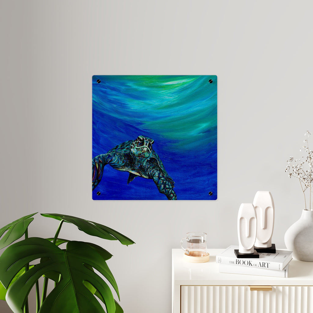 Ocean-Inspired Acrylic Wall Art Panels - Turtle Design