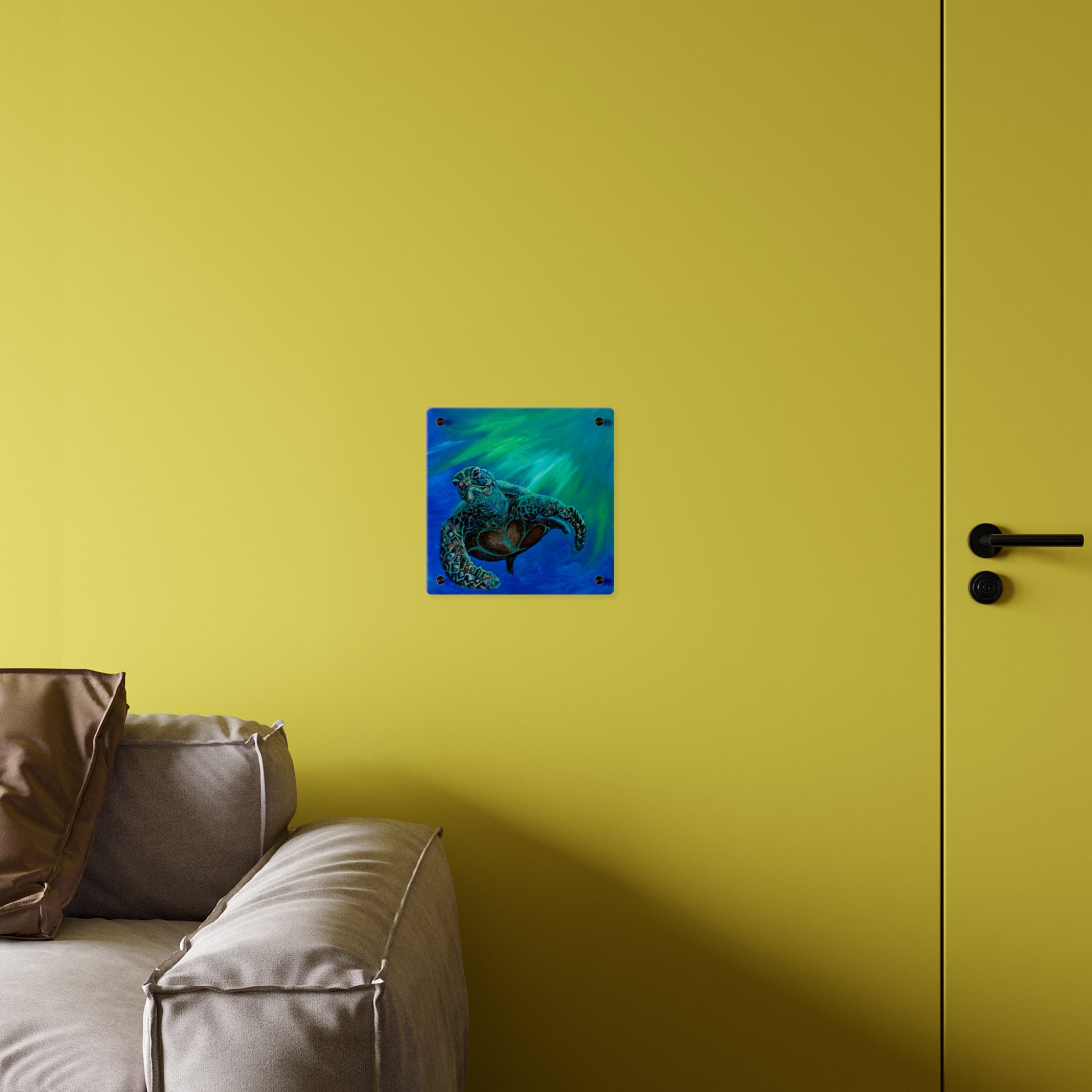 Sea Turtle Acrylic Wall Art Panel — Ocean Wildlife Decor
