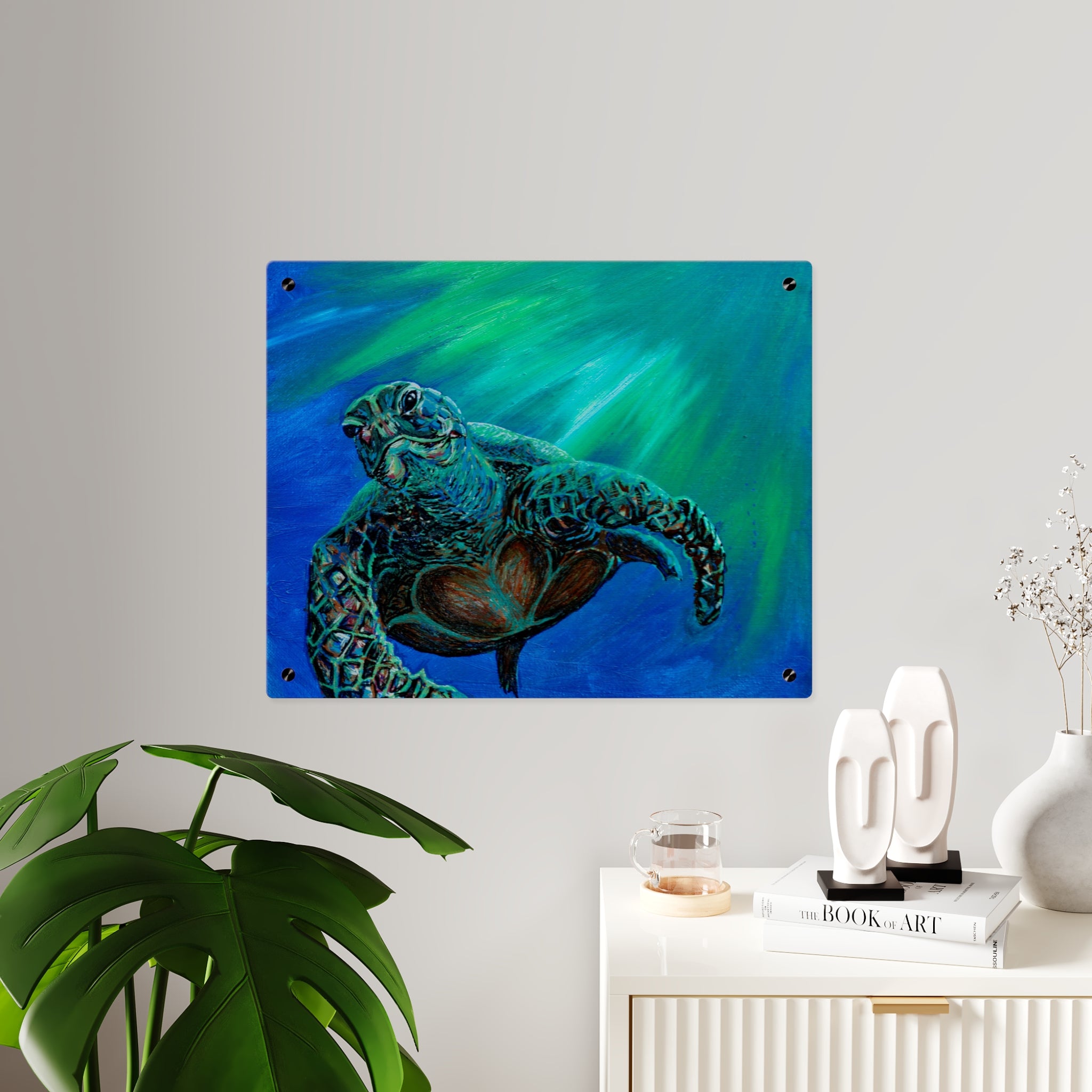 Turtle 3 Aquatic Turtle Acrylic Wall Art Panels - Ocean-Inspired Decor