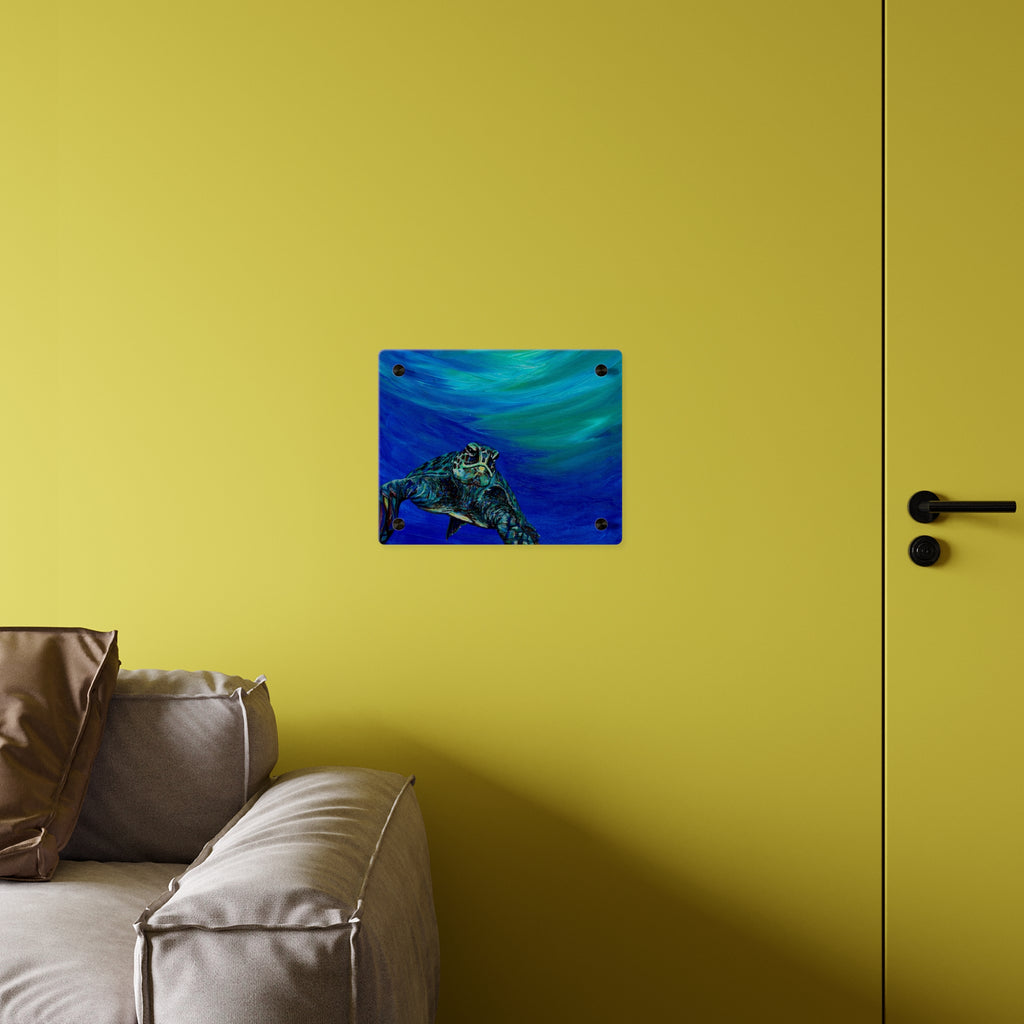Ocean-Inspired Acrylic Wall Art Panels - Turtle Design