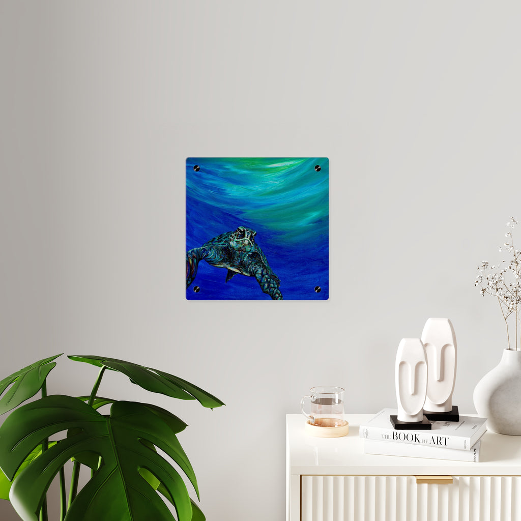 Ocean-Inspired Acrylic Wall Art Panels - Turtle Design