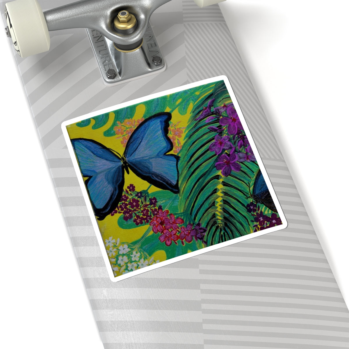 Tropical Butterfly and Fauna Sticker