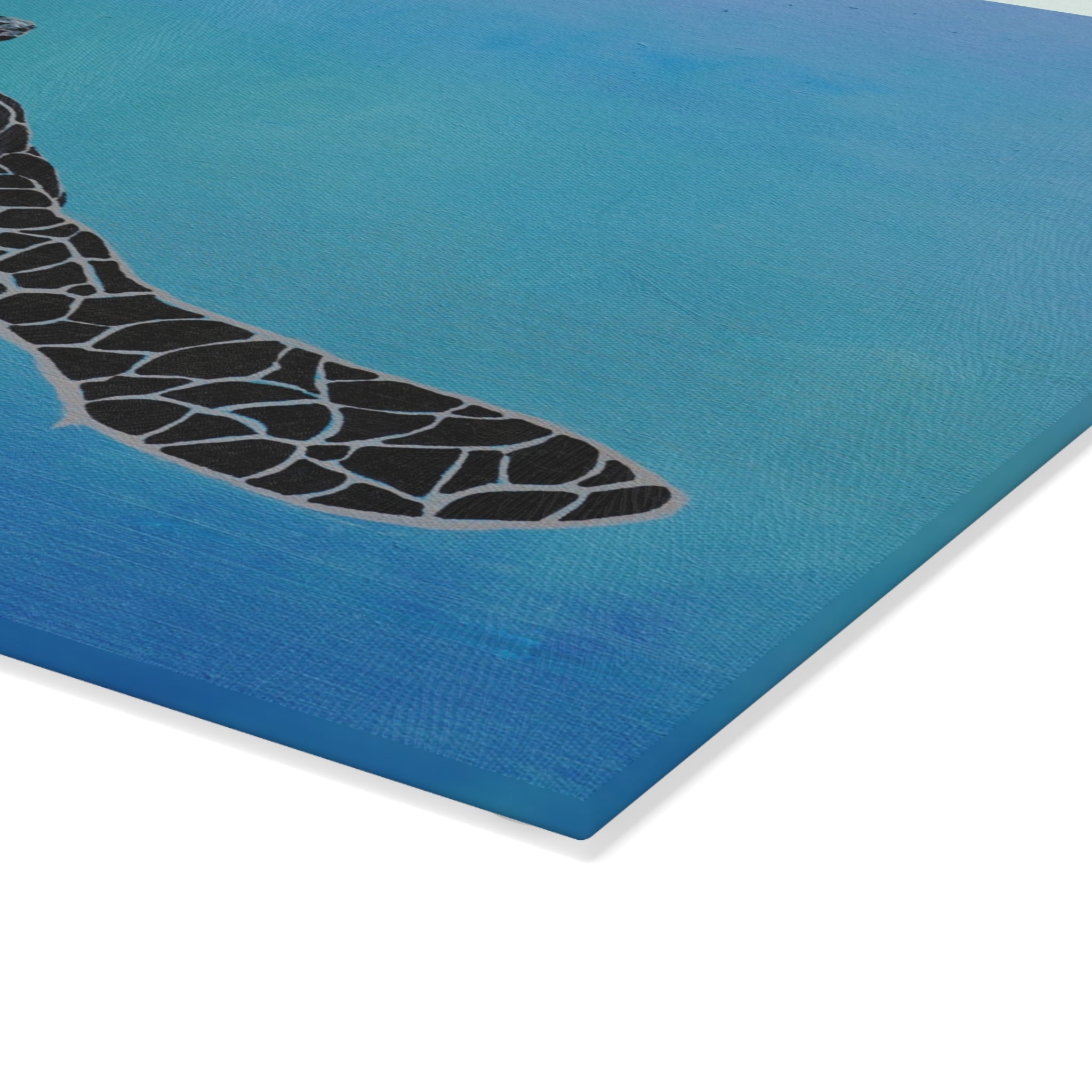 Sea Turtle Glass Cutting Board - Ocean Inspired Kitchen Decor