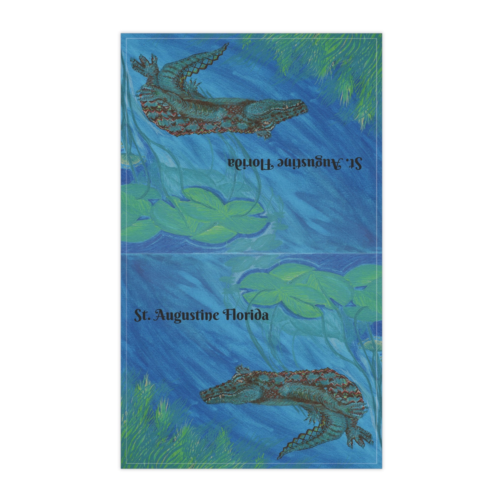 St. Augustine Florida Alligator Tea Towel – Coastal Kitchen Towel