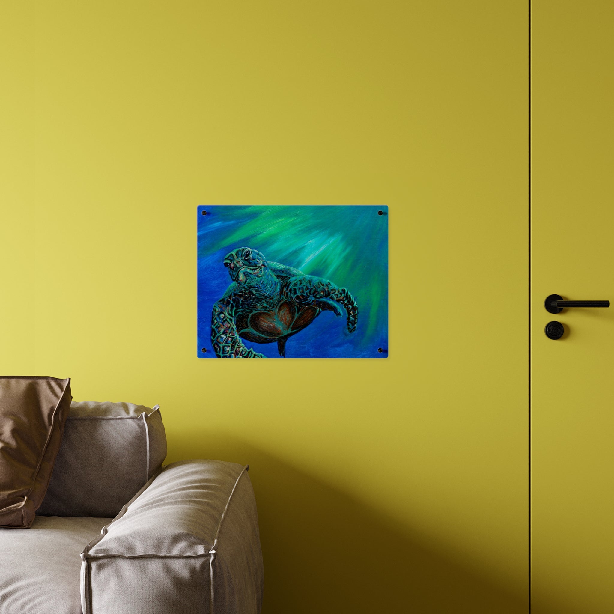 Turtle 3 Aquatic Turtle Acrylic Wall Art Panels - Ocean-Inspired Decor
