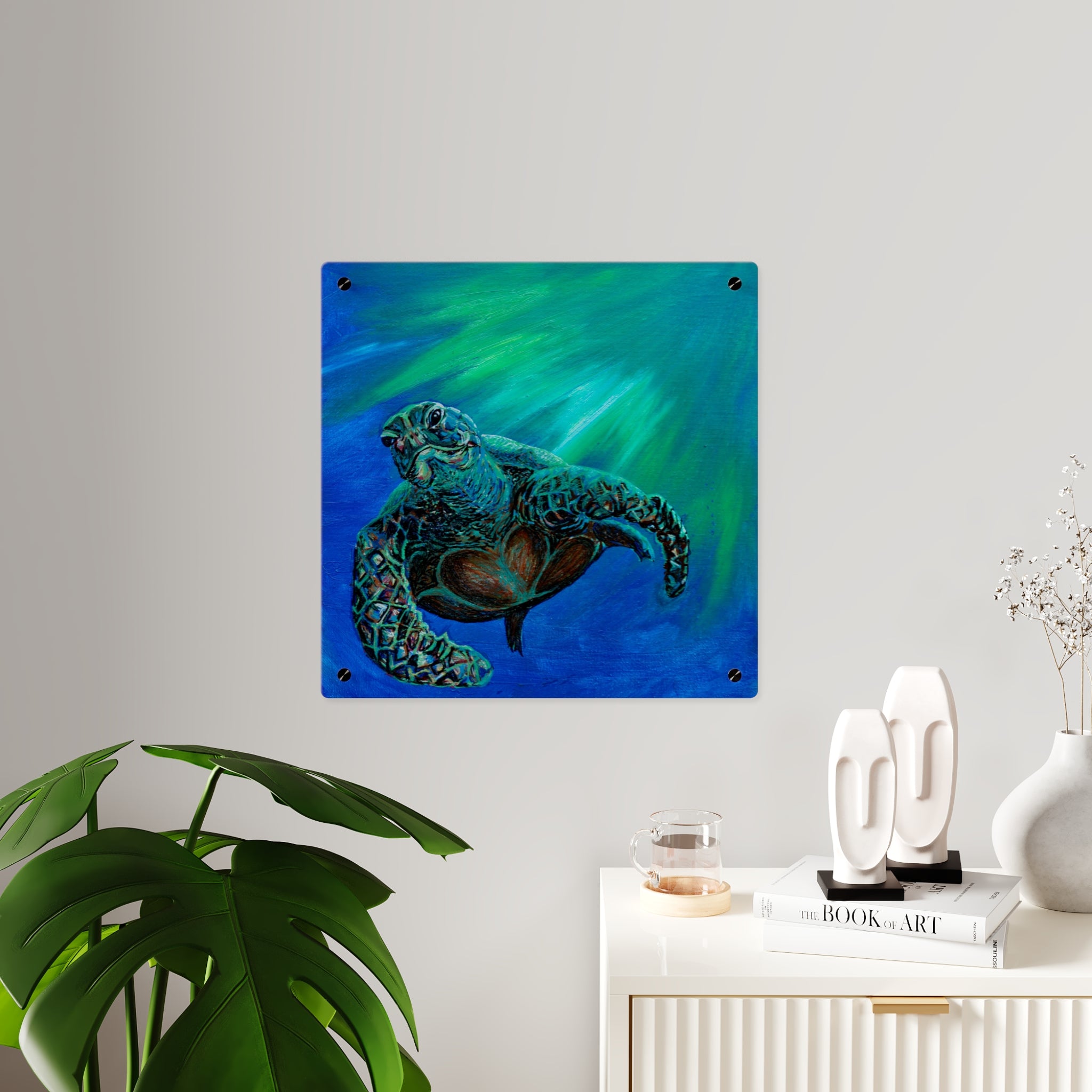 Turtle 3 Aquatic Turtle Acrylic Wall Art Panels - Ocean-Inspired Decor