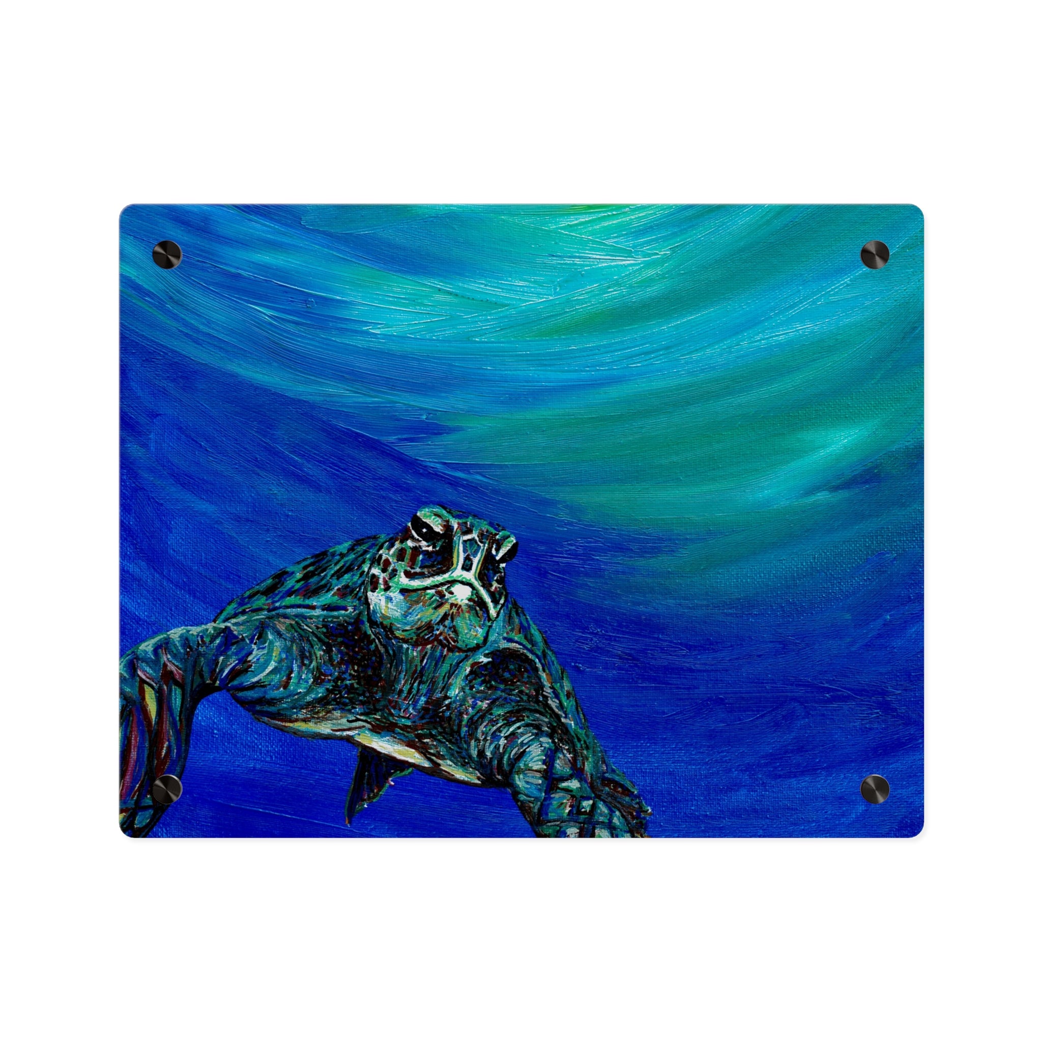Ocean-Inspired Acrylic Wall Art Panels - Turtle Design