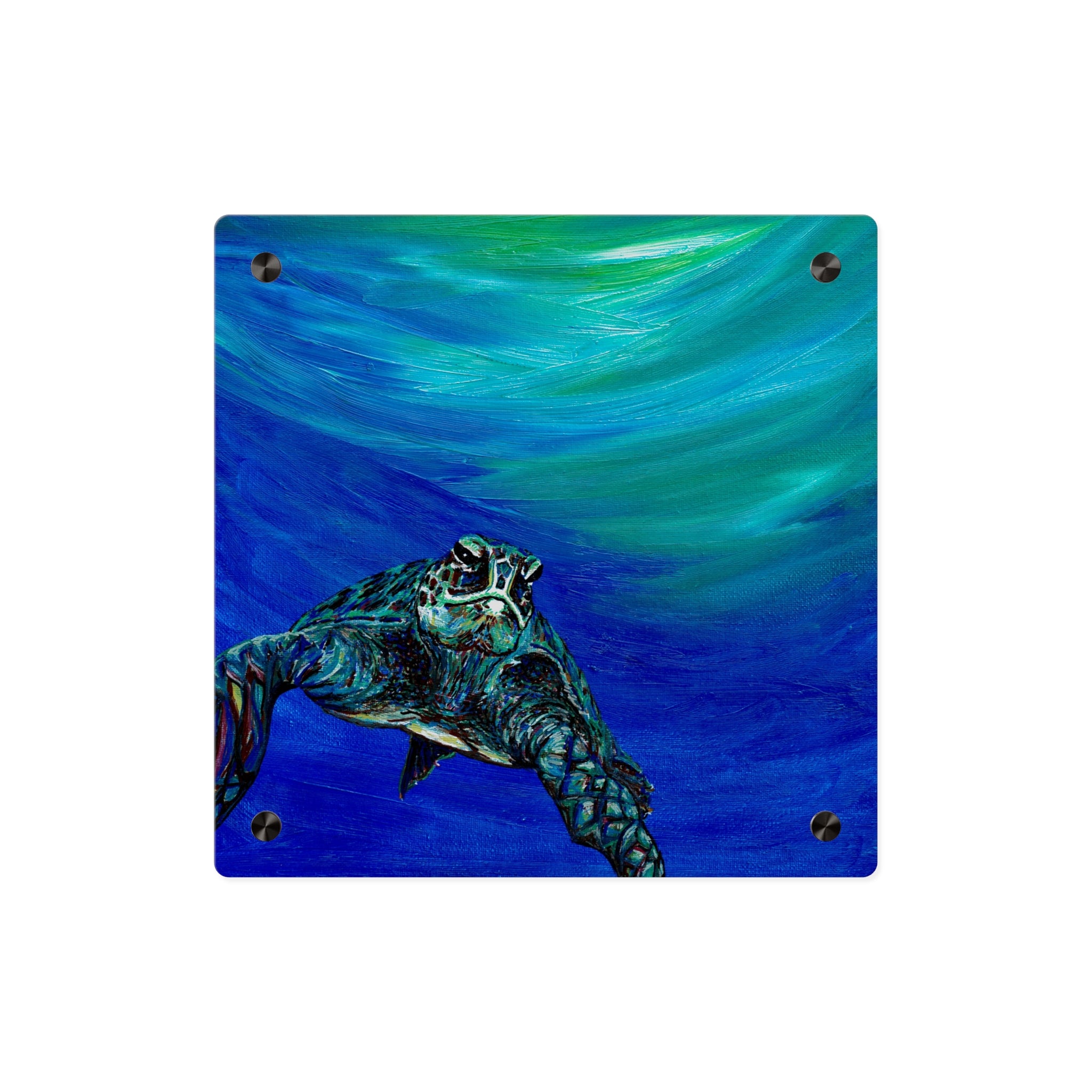 Ocean-Inspired Acrylic Wall Art Panels - Turtle Design