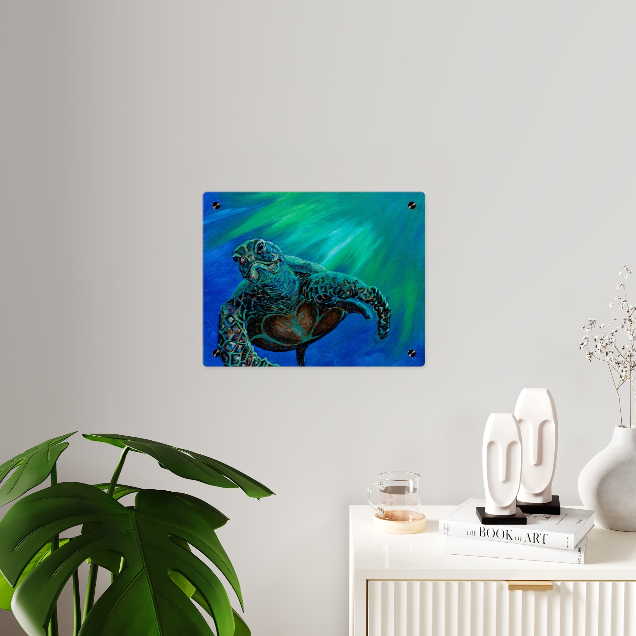 Turtle 3 Aquatic Turtle Acrylic Wall Art Panels - Ocean-Inspired Decor