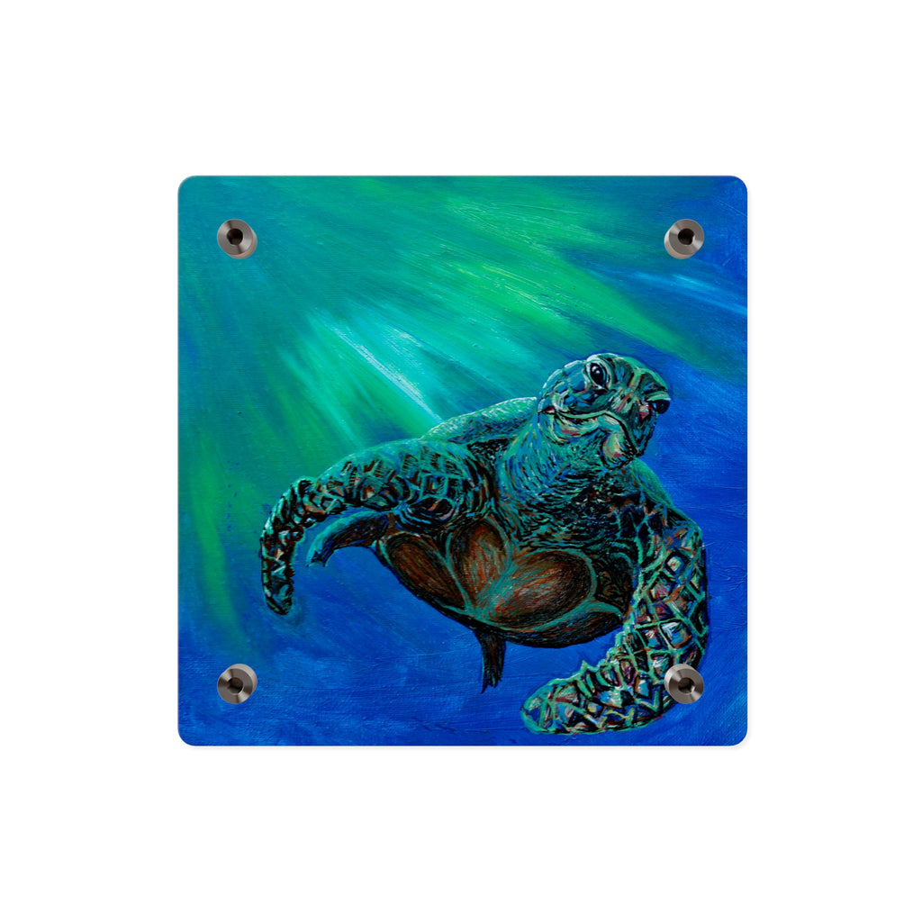 Sea Turtle Acrylic Wall Art Panel — Ocean Wildlife Decor