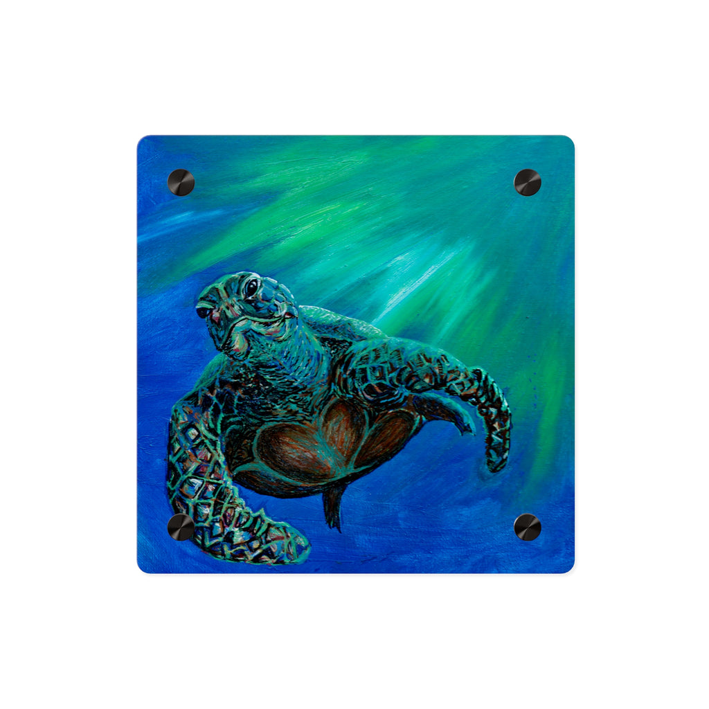 Sea Turtle Acrylic Wall Art Panel — Ocean Wildlife Decor