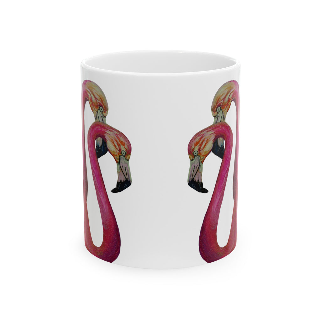 Art Flamingos Love Ceramic Mug, (11oz, 15oz)