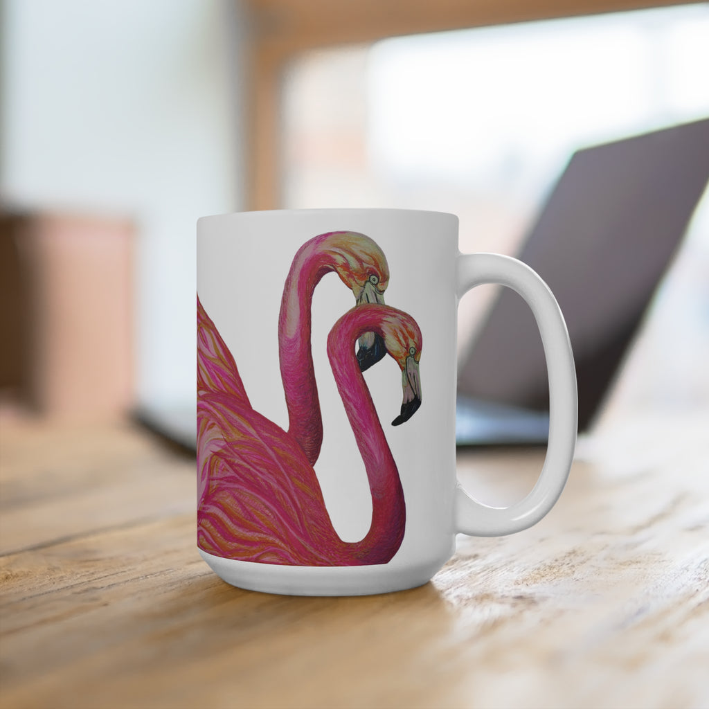 Flamingo Oil Painting Print Mug 15oz
