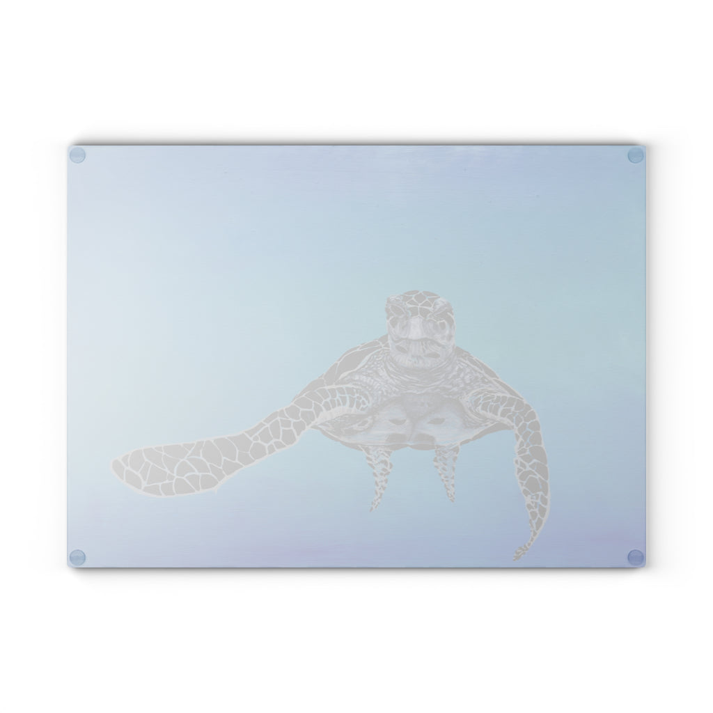 Sea Turtle Glass Cutting Board - Ocean Inspired Kitchen Decor
