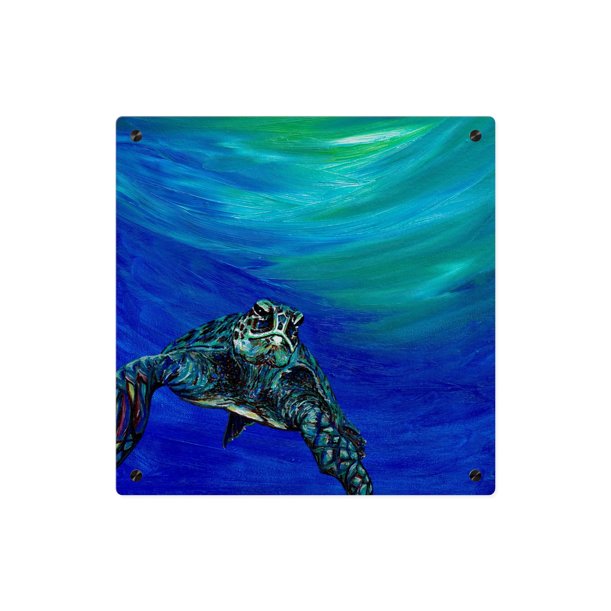 Ocean-Inspired Acrylic Wall Art Panels - Turtle Design