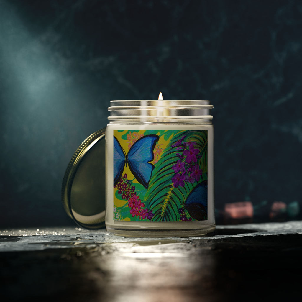 Tropical Butterfly Scented Candle - Coconut Apricot Wax (4oz & 9oz)