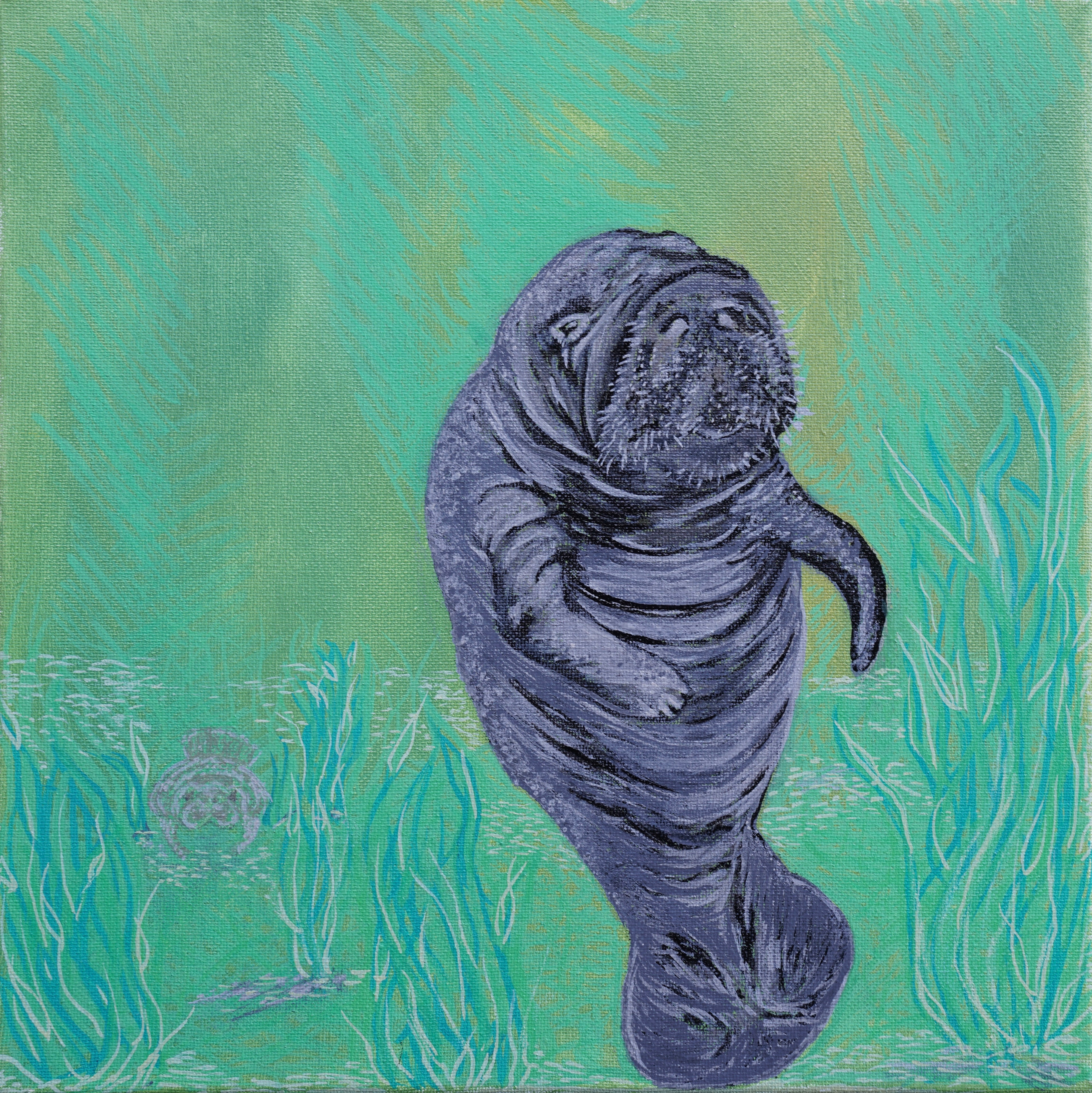 Barbara Manatee Original Oil Painting