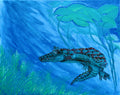 Alligator Turning Archival Giclee Print