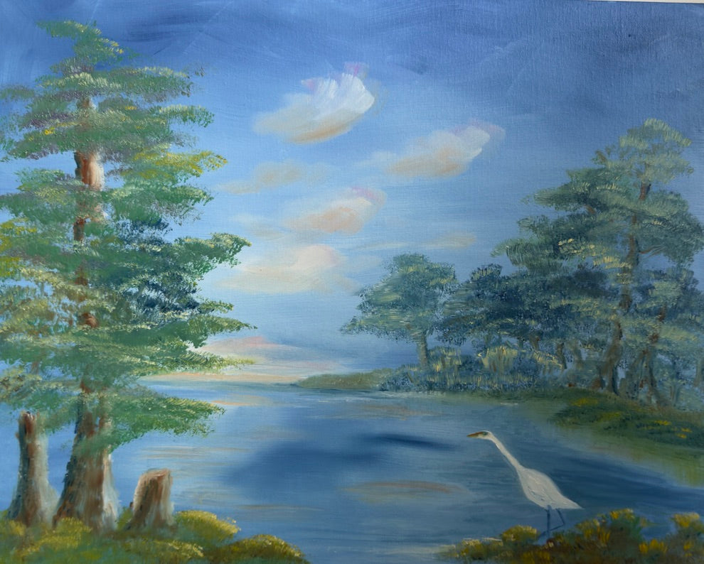 Happy Everglades Landscape Original Oil Painting