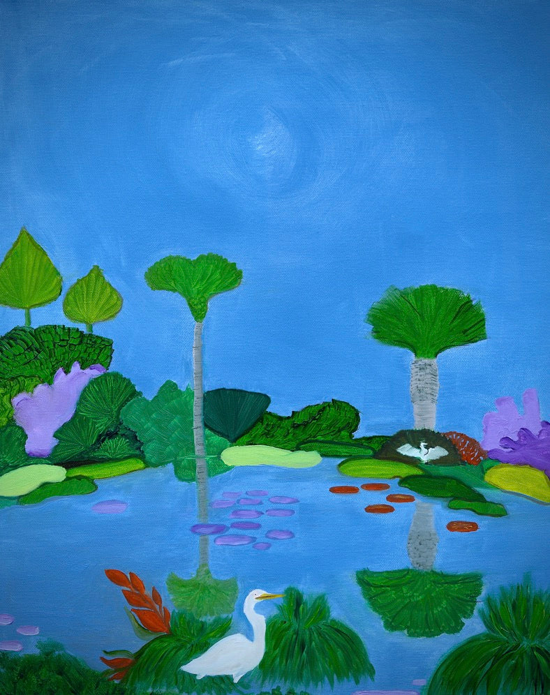 Reflections Botanical Garden Original Oil Painting